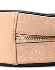 Caviar Quilted Round Filigree Crossbody Beige Black
