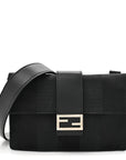 Recycled Nylon Vitello Grace Light Pequin Baguette Belt Pouch Black