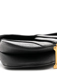 Grained Calfskin Mini Saddle Bag Black