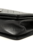 Metallic Lambskin Quilted Crystal Medium Boy Flap Grey