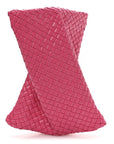 Nappa Intrecciato Crisscross Clutch Rosa Shock