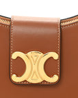 Smooth Calfskin Medium Strap Ava Triomphe Shoulder Bag Tan