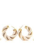 Sterling Silver Nappa Twist Hoop Earrings Gold