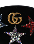 Velvet Matelasse Crystal Star GG Marmont Belt Bag 75 30 Black