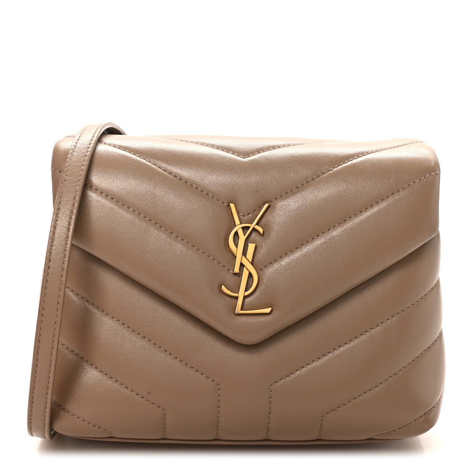 Calfskin Y Quilted Monogram Toy Loulou Crossbody Bag Dusty Grey