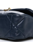Lambskin Quilted Medium CHNL 19 Flap Navy Blue