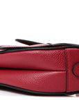 Grained Calfskin Mini Saddle Bag Red