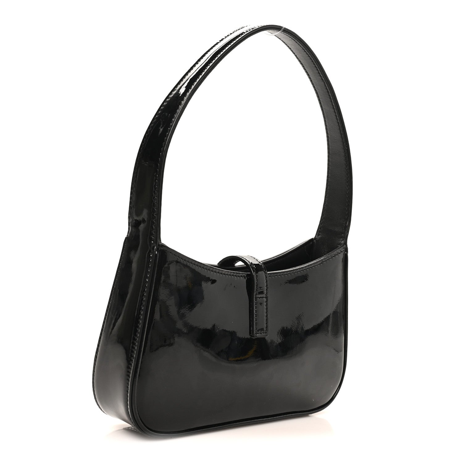 Patent Calfskin Le 5 A 7 Mini Hobo Black