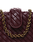 Nappa Intrecciato Small The Lauren 1980 Clutch With Chain Barolo