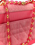 Denim Macrocannage Medium Caro Bag Fuchsia Multicolor