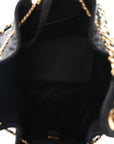 Washed Denim Quilted Medium CHNL 25 Handbag Black