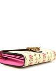 Calfskin Floral Print Mini Dionysus Chain Wallet Ivory Pink
