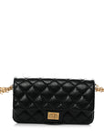 Aged Calfskin Quilted 2.55 Reissue Chain Waist Bag Black