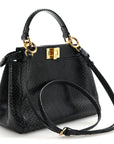 Python Shiny Nappa Mini Peekaboo Iconic Satchel Blue Jeans
