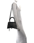 Arena Lambskin Medium Hourglass X Le Cagole Top Handle Bag Black