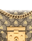 GG Supreme Monogram Bees Small Padlock Shoulder Bag Black