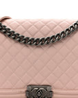 Lambskin Quilted New Medium Boy Flap Light Pink