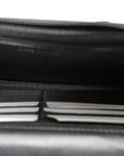 Calfskin Elaphe Double Chevron Mini Wallet On Chain WOC Black