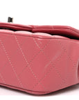 Lambskin Quilted Mini Rectangular Flap Pink