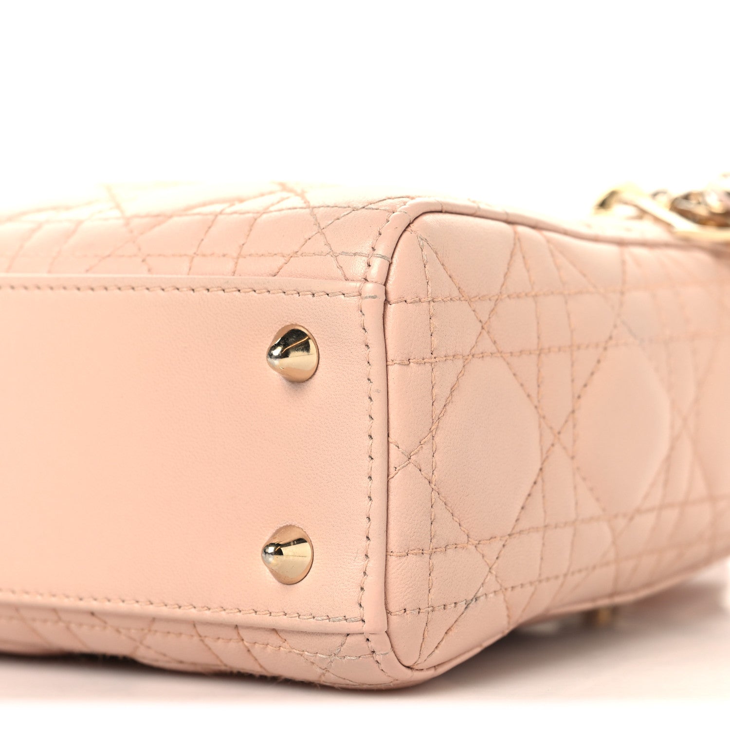 Lambskin Cannage Small Lucky Badges My Lady D1OR Light Pink