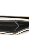 Grain De Poudre Matelasse Chevron Monogram Envelope Chain Wallet Asphalt White