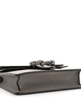 Dollar Calfskin Crystal Super Mini Dionysus Shoulder Bag Dusty Grey Black Diamond