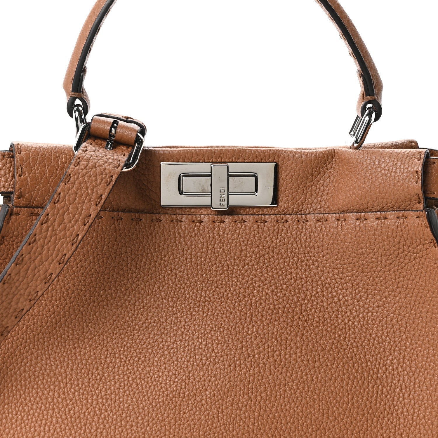 Cuoio Romano Selleria Bi-Color Medium Peekaboo Iconic Satchel Mou Deserto