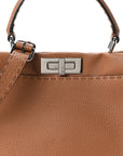 Cuoio Romano Selleria Bi-Color Medium Peekaboo Iconic Satchel Mou Deserto