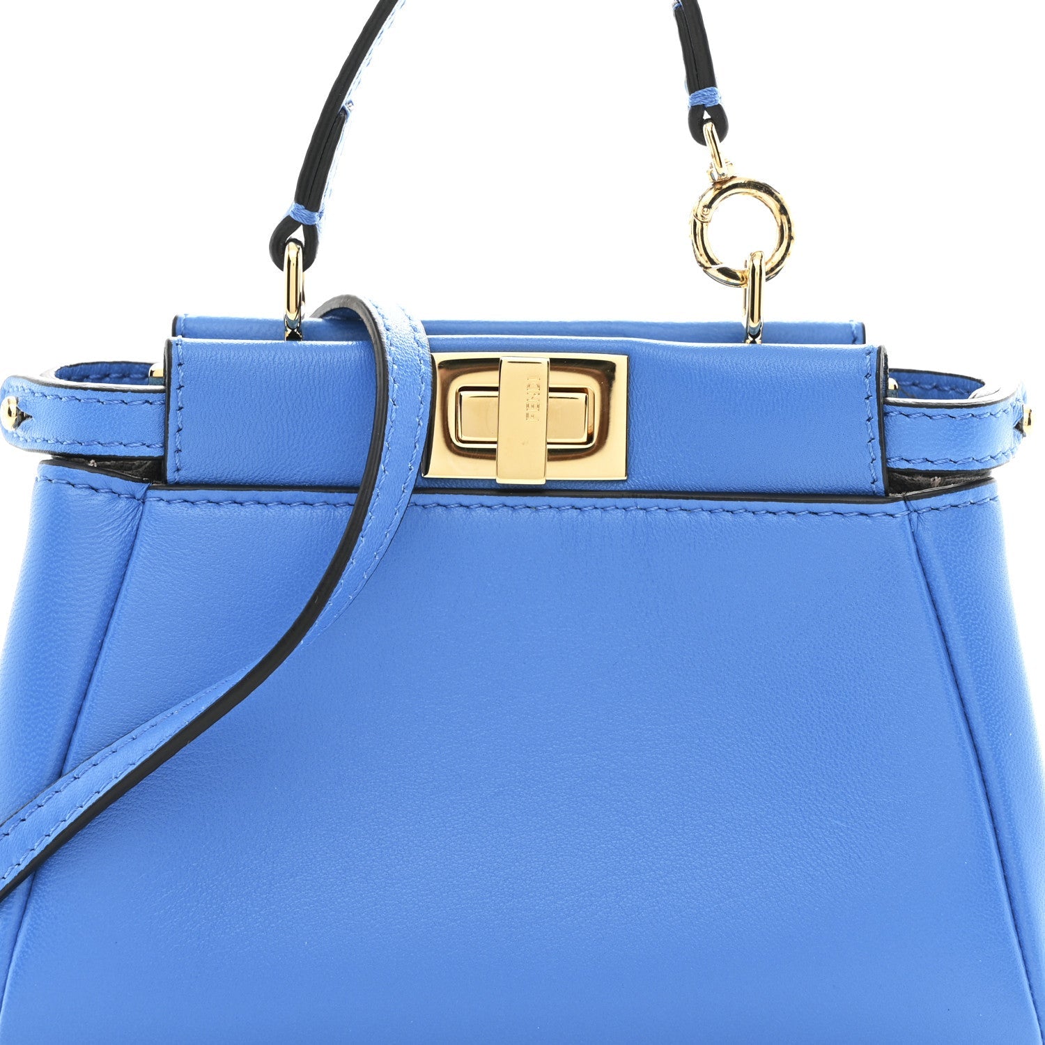 Shiny Nappa Micro Peekaboo Iconic Satchel Blue Royal