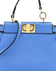 Shiny Nappa Micro Peekaboo Iconic Satchel Blue Royal