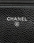 Caviar Quilted Wallet on Chain WOC Black