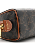 Triomphe Canvas Calfskin Mini Boston Bag Tan