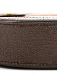 GG Supreme Monogram Web Mini Ophidia Round Shoulder Bag Brown