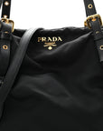 Saffiano Tessuto Nylon Shopping Tote Black