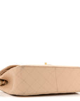 Caviar Quilted Jumbo Double Flap Beige Clair