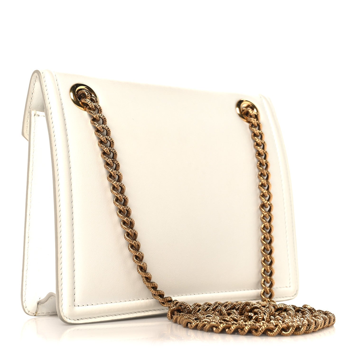 Smooth Calfskin Mini Devotion Envelope Bag White