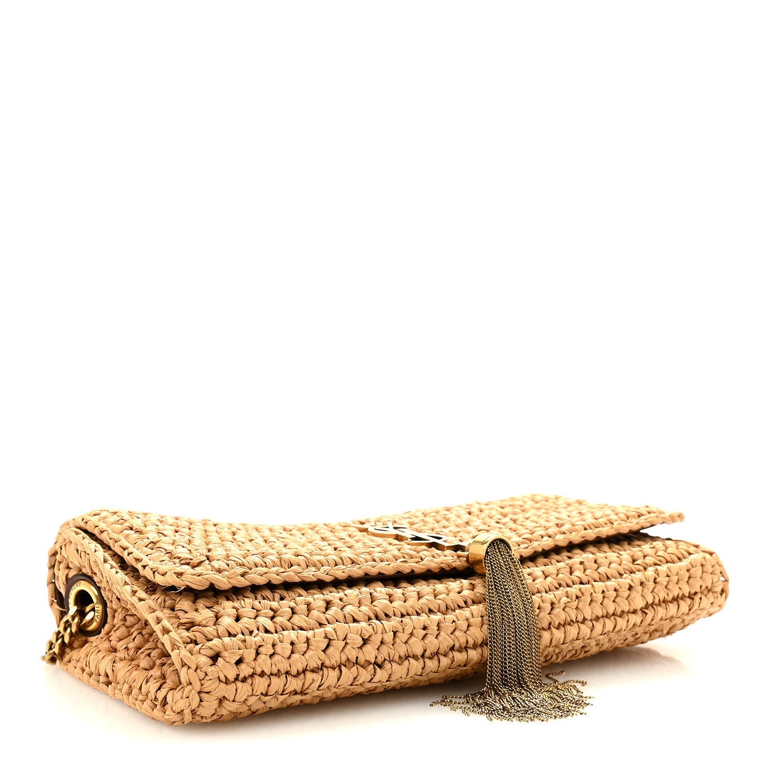 Raffia Monogram Tassel Kate 99 Dark Nude