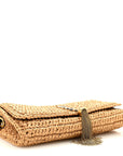 Raffia Monogram Tassel Kate 99 Dark Nude