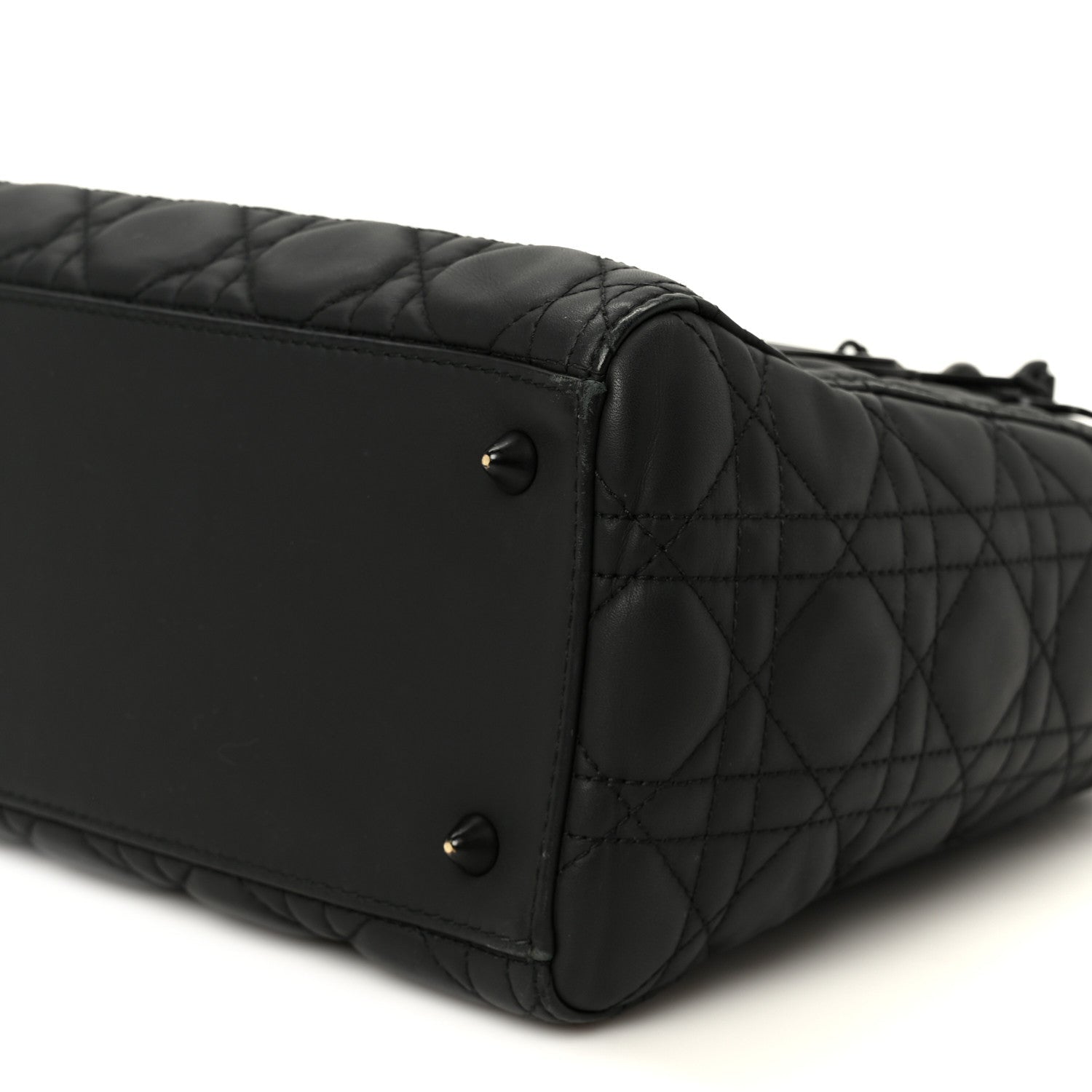 Ultra Matte Calfskin Cannage Medium Lady D1OR Black