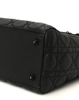 Ultra Matte Calfskin Cannage Medium Lady D1OR Black