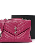 Calfskin Y Quilted Monogram Medium Loulou Chain Satchel Freesia