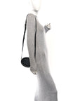Smooth Calfskin Cuir Small Triomphe Oval Crossbody Purse Black