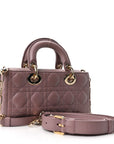 Lambskin Cannage Small Lady D-Joy Peony Pink