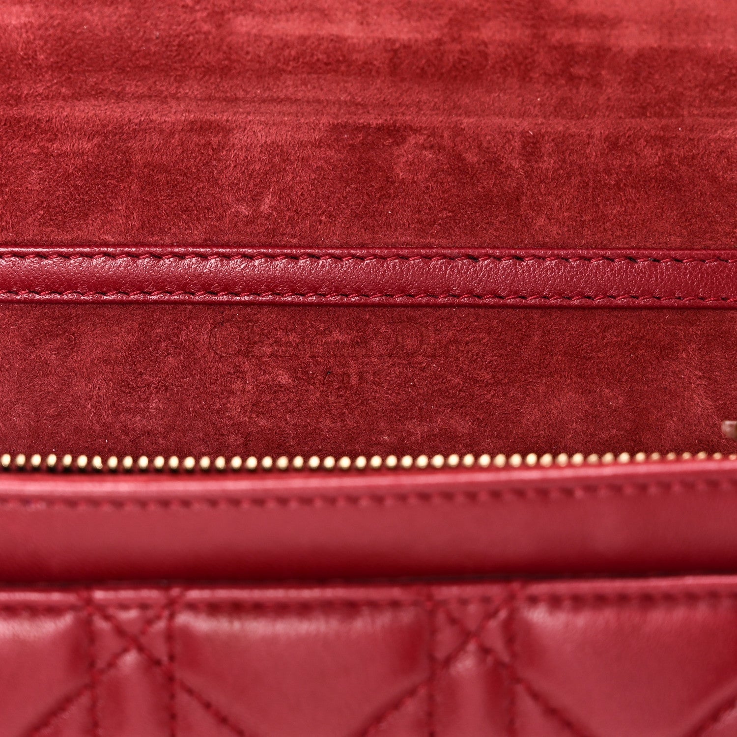Lambskin Cannage D1ORaddict Wallet On Chain Clutch Fuchsia