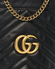 Calfskin Matelasse Mini GG Marmont 2.0 Bucket Bag Black
