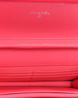 Caviar Quilted Wallet on Chain WOC Dark Pink