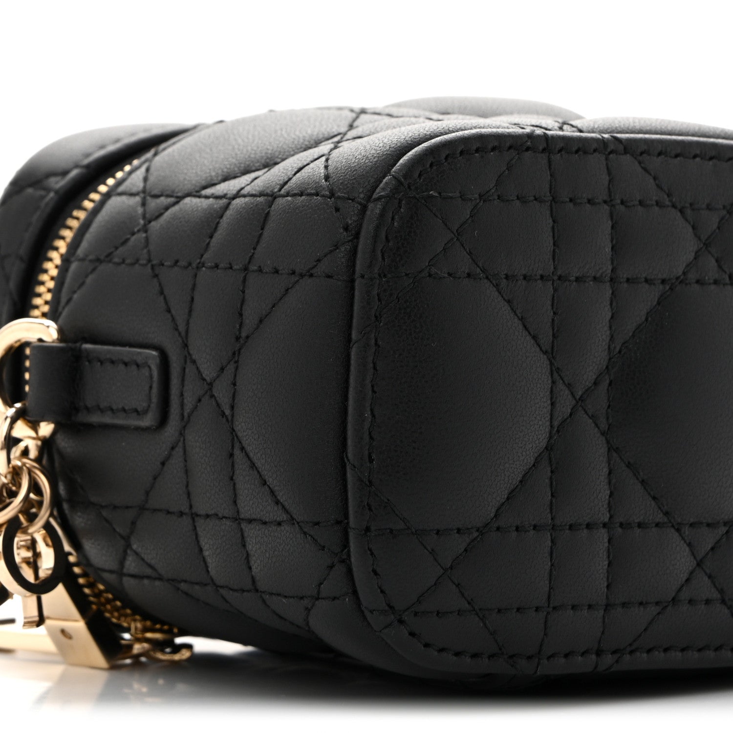 Lambskin Cannage Micro Lady D1OR Vanity Case Black
