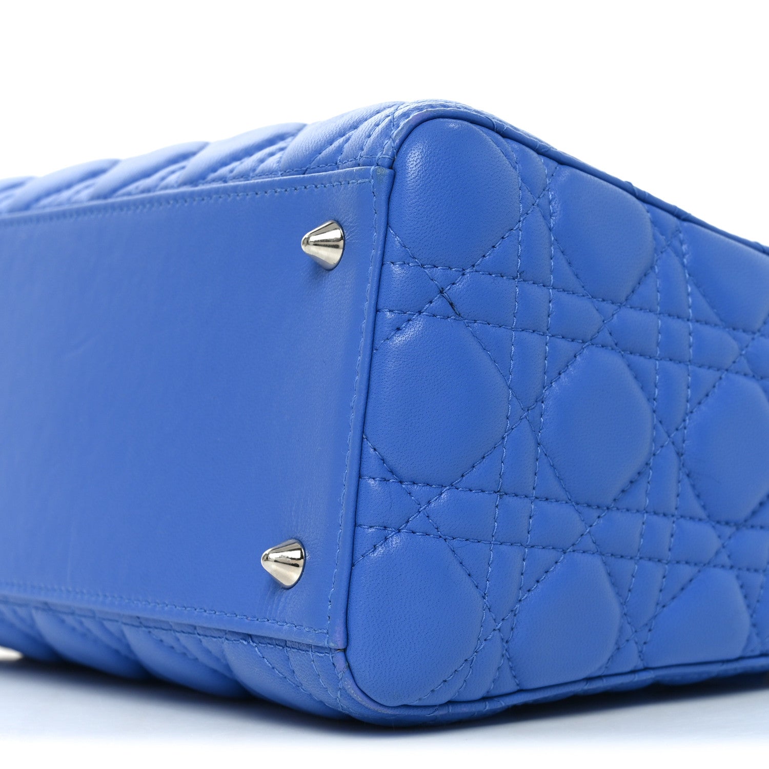 Lambskin Cannage Medium Lady D1OR Blue Persan