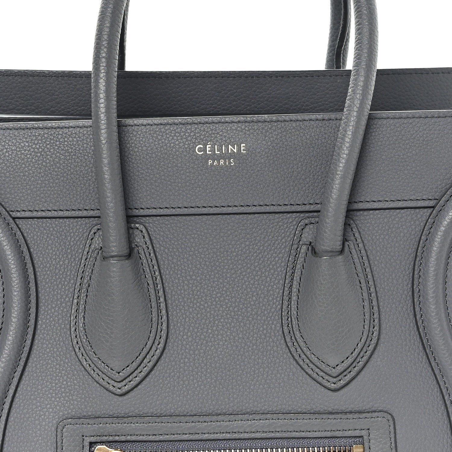 Baby Drummed Calfskin Micro Luggage Kohl