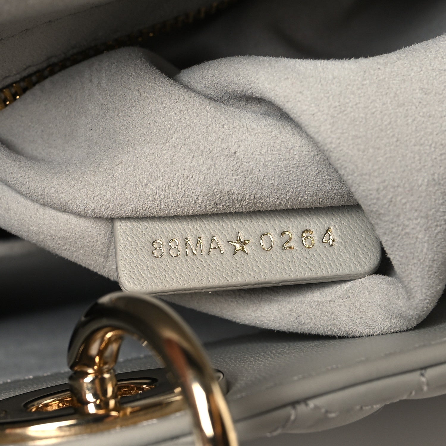 Lambskin Cannage Medium Lady D1OR Grey